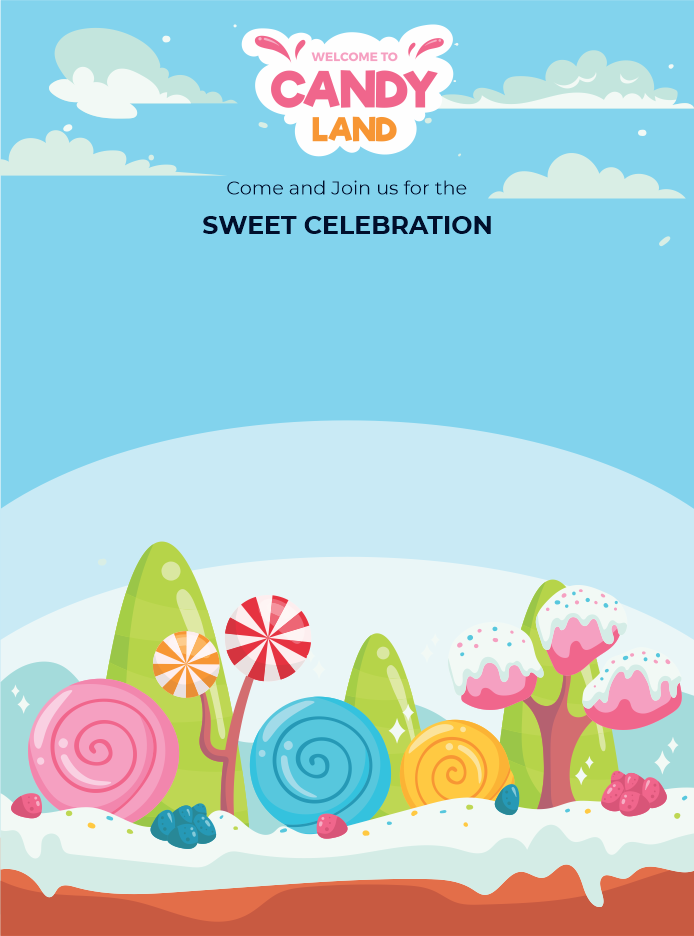 create candy land theme templ1051 e-invite for free