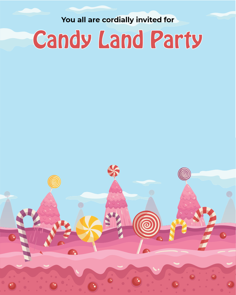 create candy land theme templ1052 e-invite for free