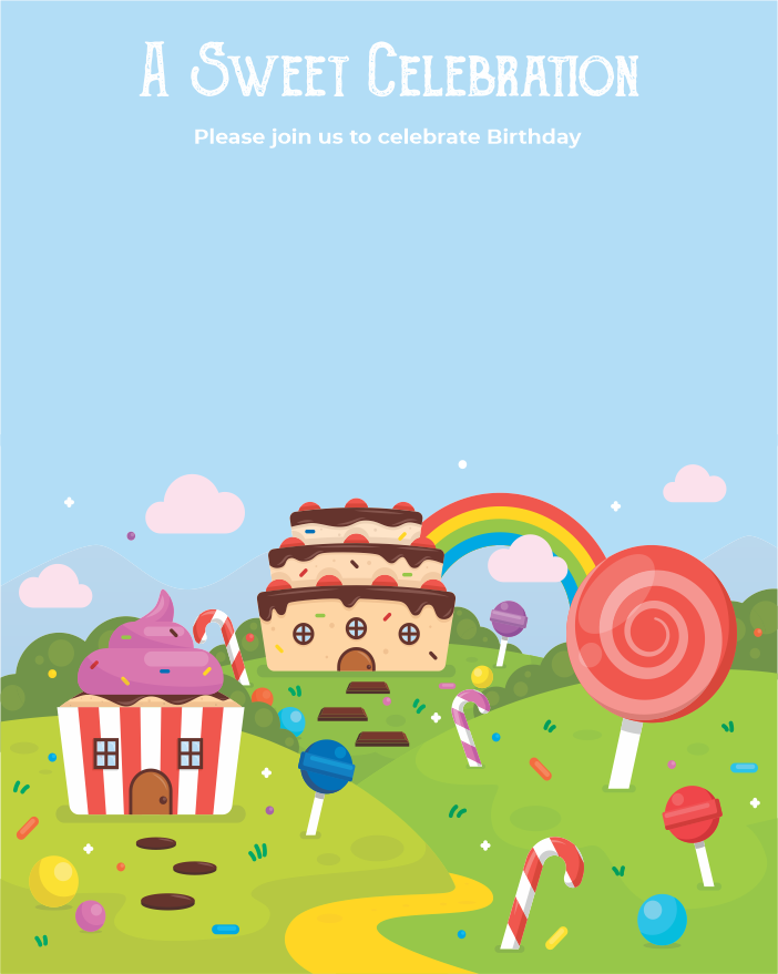 create candy land theme templ1059 e-invite for free