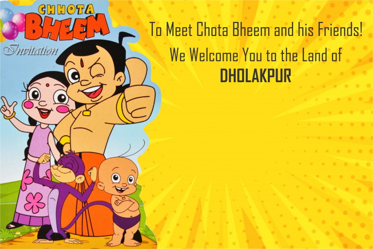 create chhota bheem theme templ836 e-invite for free