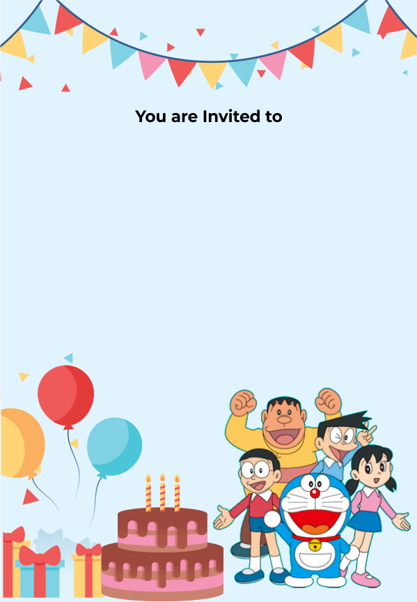 create doraemon theme templ1000 e-invite for free