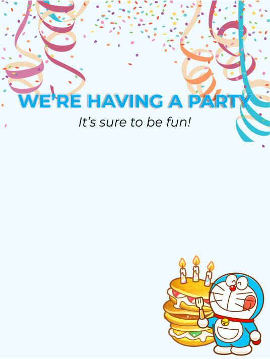 create doraemon theme templ997 e-invite for free