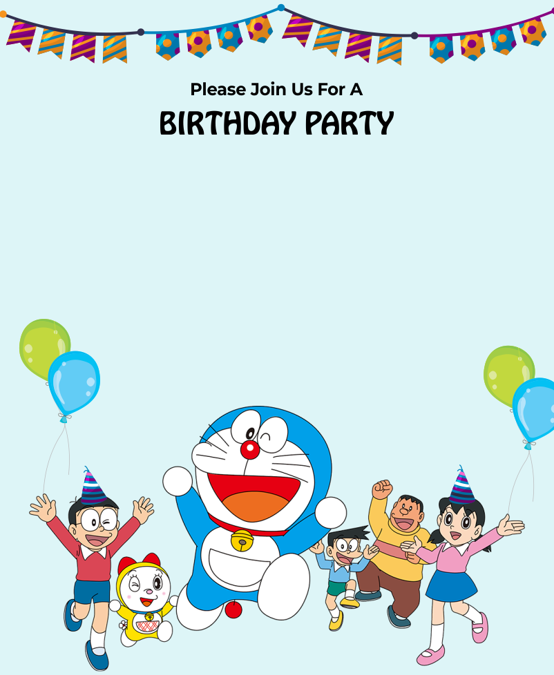 create doraemon theme templ998 e-invite for free