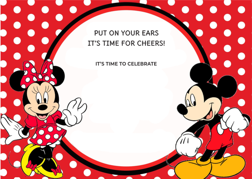 create mickey and minnie theme templ953 e-invite for free