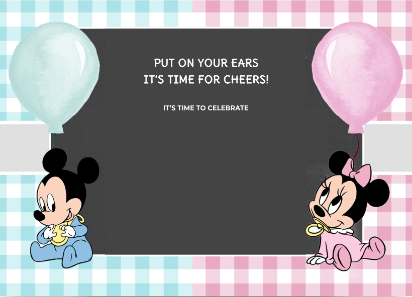 create mickey and minnie theme templ955 e-invite for free