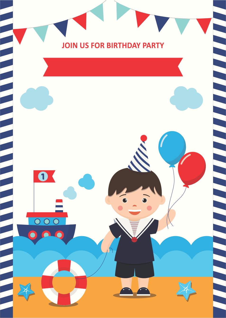 create boys birthday party templ736 e-invite for free