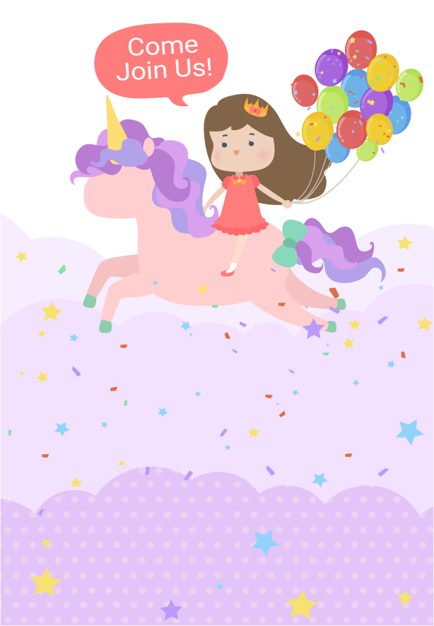 create girls birthday party templ738 e-invite for free