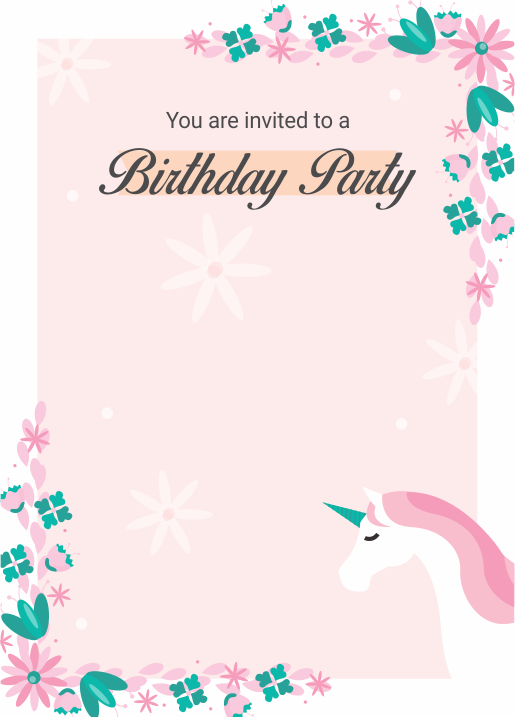 create girls birthday party templ743 e-invite for free