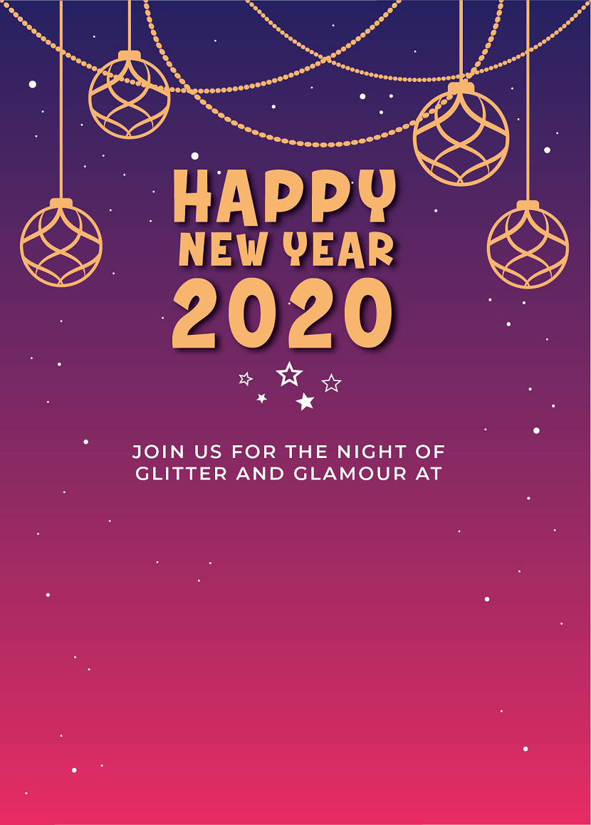 create new year's eve templ711 e-invite for free