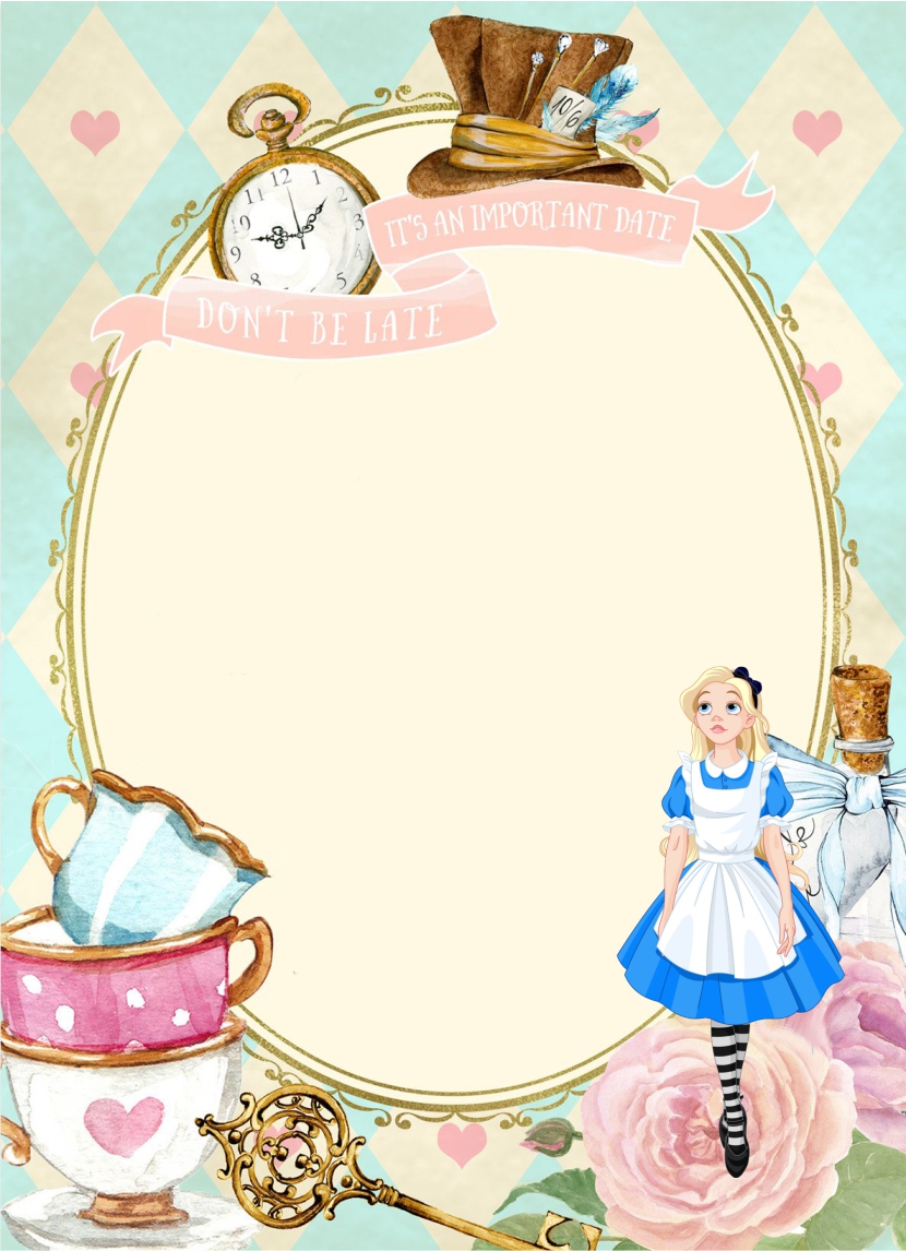 create wonderland theme templ550 e-invite for free