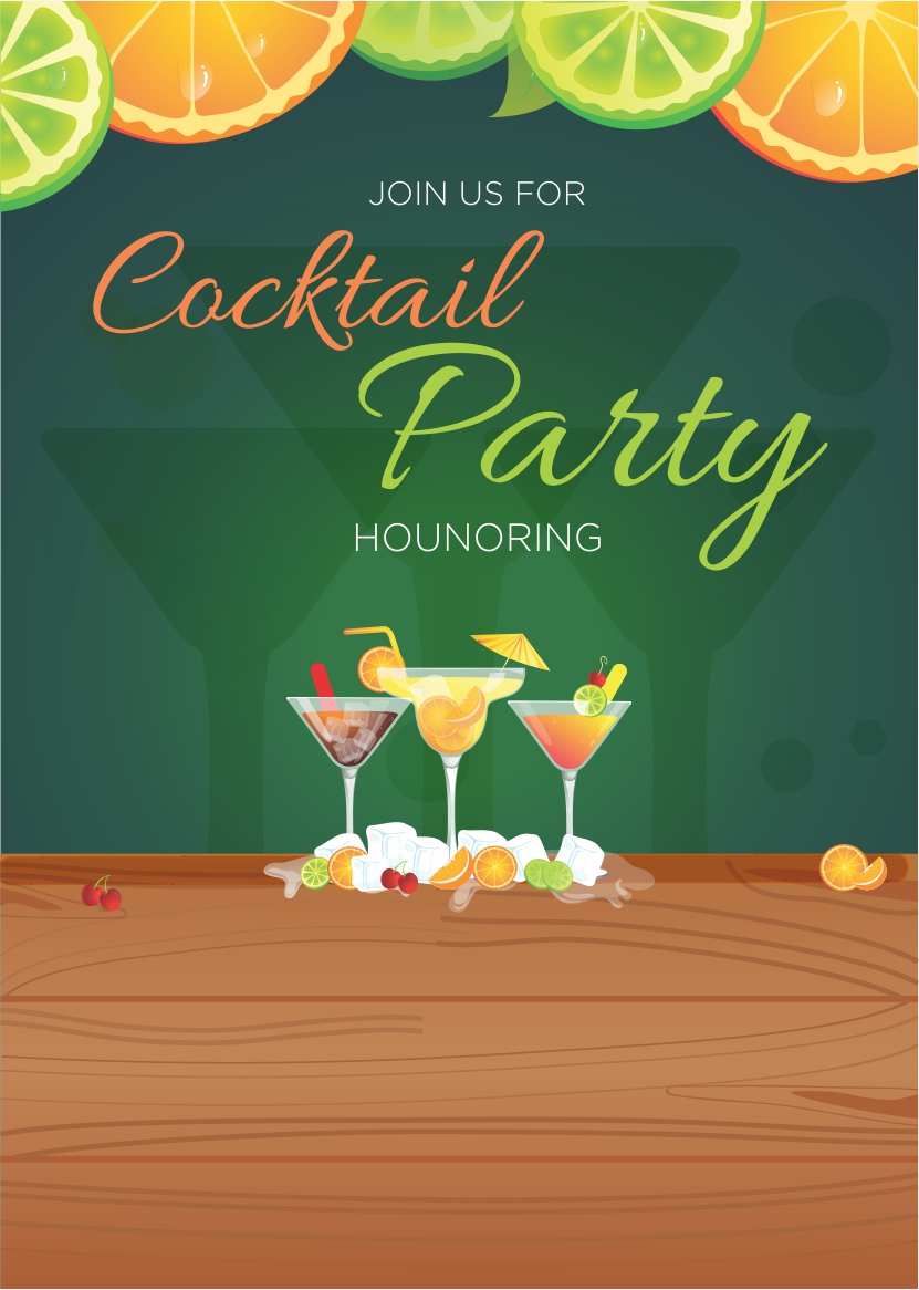 create cocktail party templ580 e-invite for free