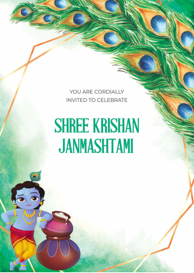 create krishna janmashtami templ898 e-invite for free