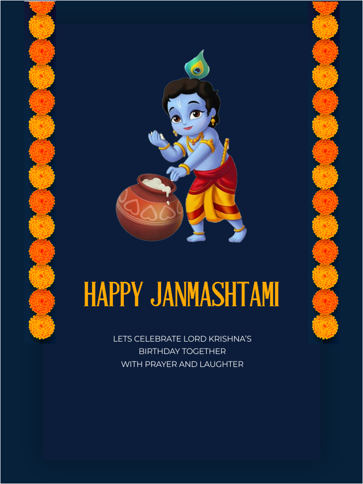 create krishna janmashtami templ899 e-invite for free