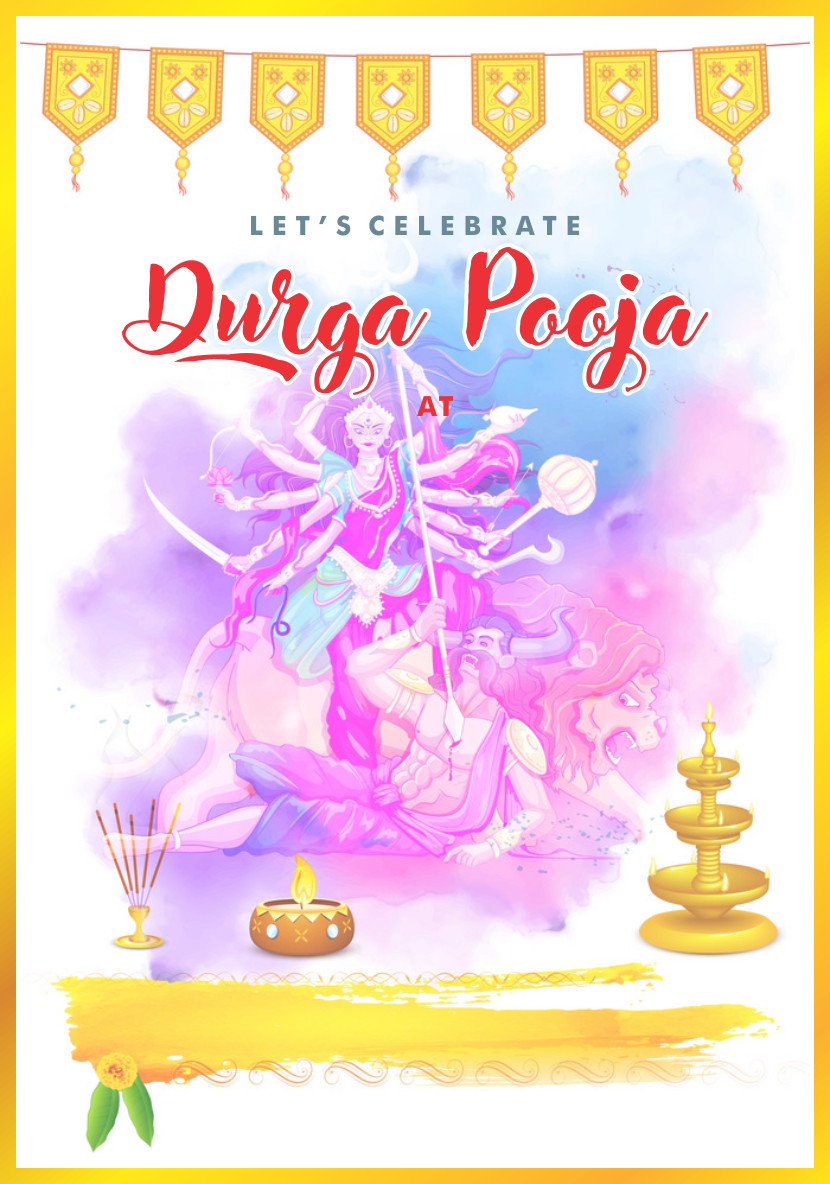 create durga pooja templ678 e-invite for free