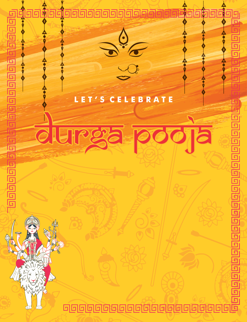 create durga pooja templ679 e-invite for free