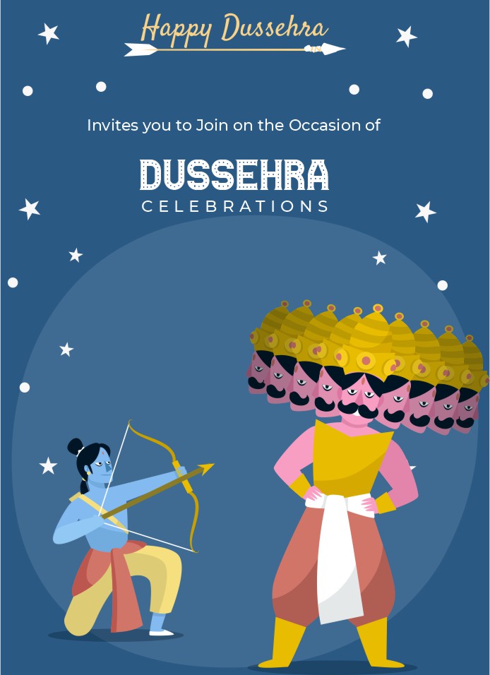 create dussehra templ1075 e-invite for free