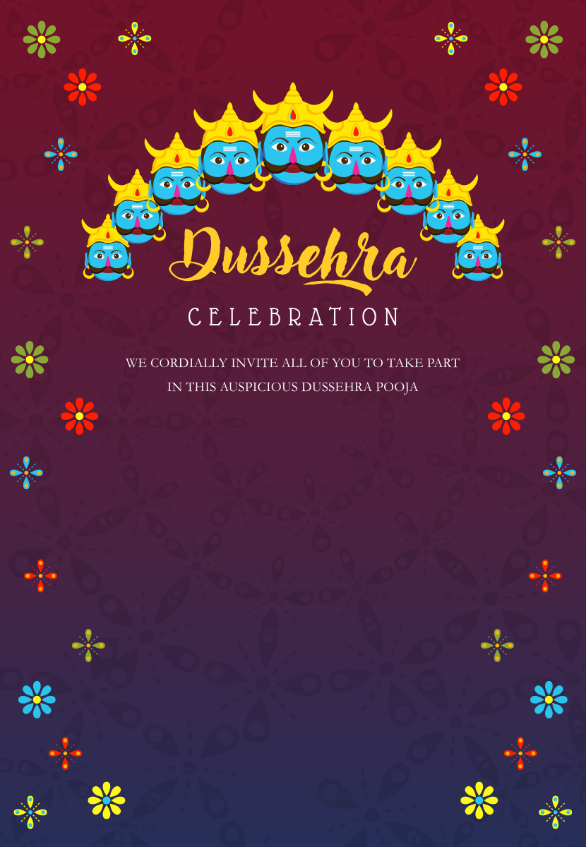 create dussehra templ680 e-invite for free