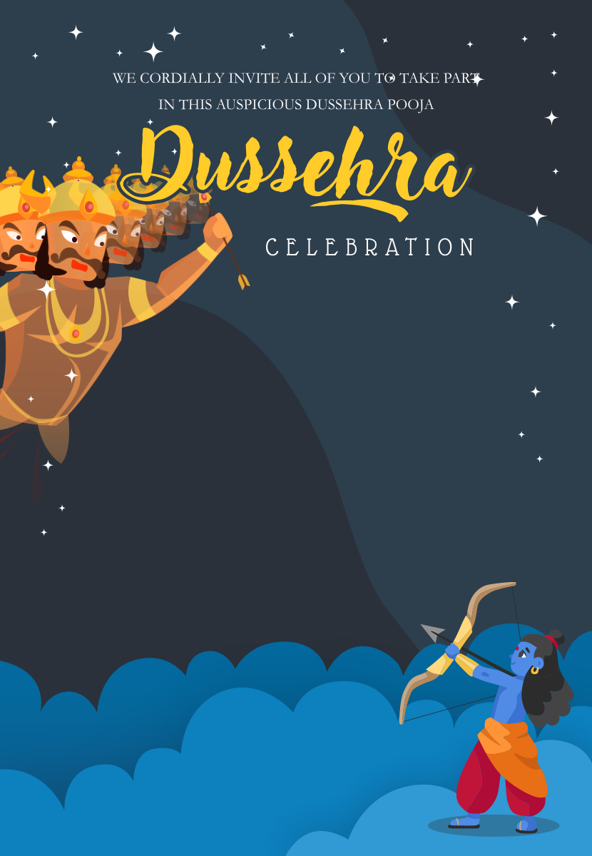 create dussehra templ681 e-invite for free