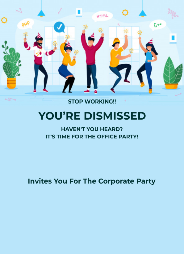 create corporate party templ769 e-invite for free