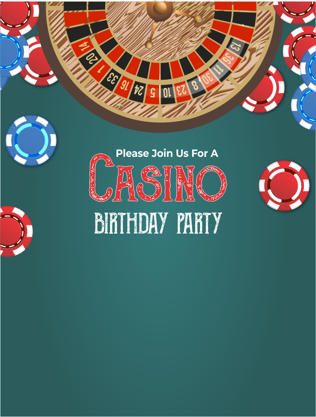 create casino theme templ827 e-invite for free