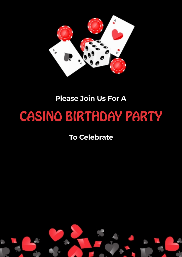 create casino theme templ828 e-invite for free