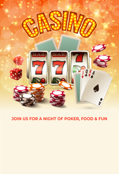 create casino theme templ830 e-invite for free