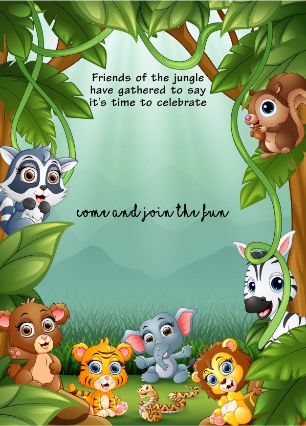 create jungle safari theme templ1043 e-invite for free