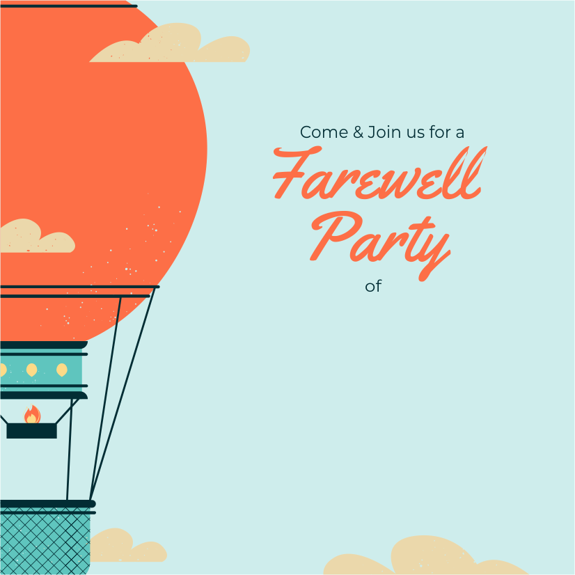 create farewell party templ857 e-invite for free