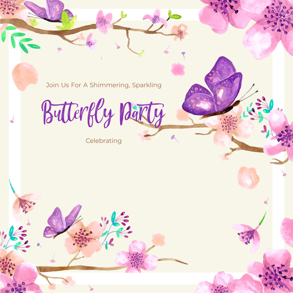 create butterfly theme templ883 e-invite for free