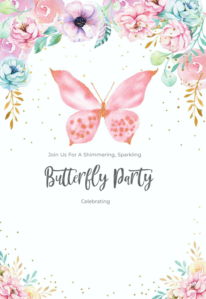 create butterfly theme templ885 e-invite for free