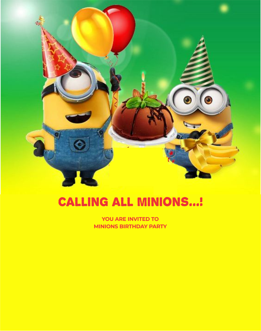 create minion theme templ906 e-invite for free