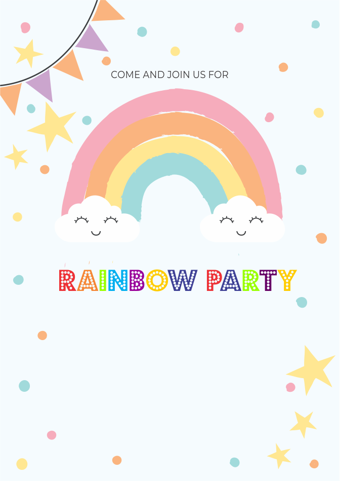 create rainbow theme templ909 e-invite for free