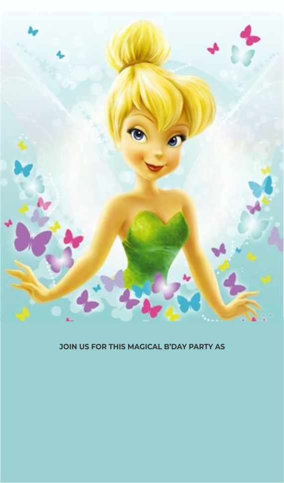 create tinkerbell birthday templ919 e-invite for free