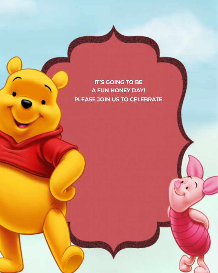 create winnie the pooh birthday theme templ922 e-invite for free