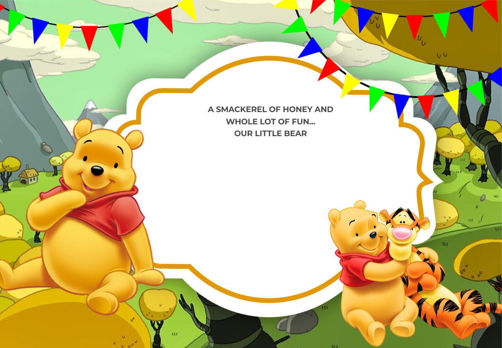 create winnie the pooh birthday theme templ925 e-invite for free