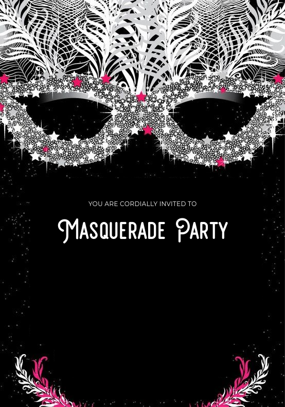 create masquerade theme templ929 e-invite for free