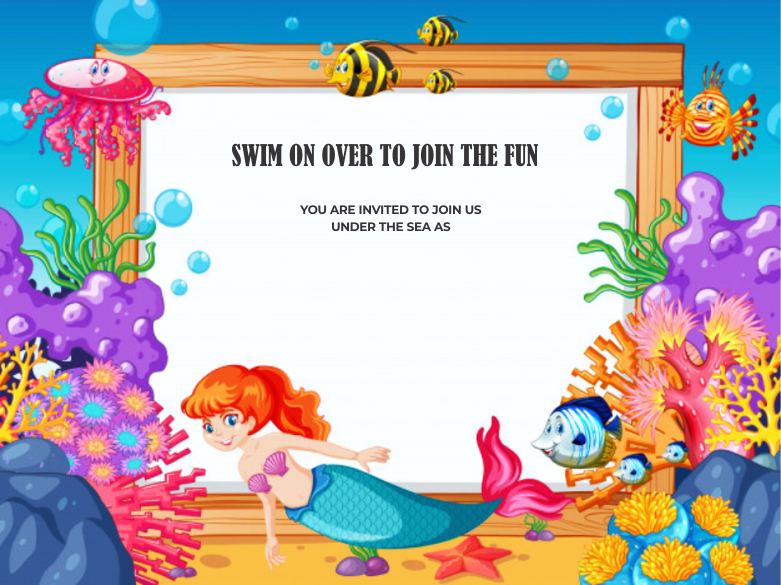 create under water theme templ939 e-invite for free