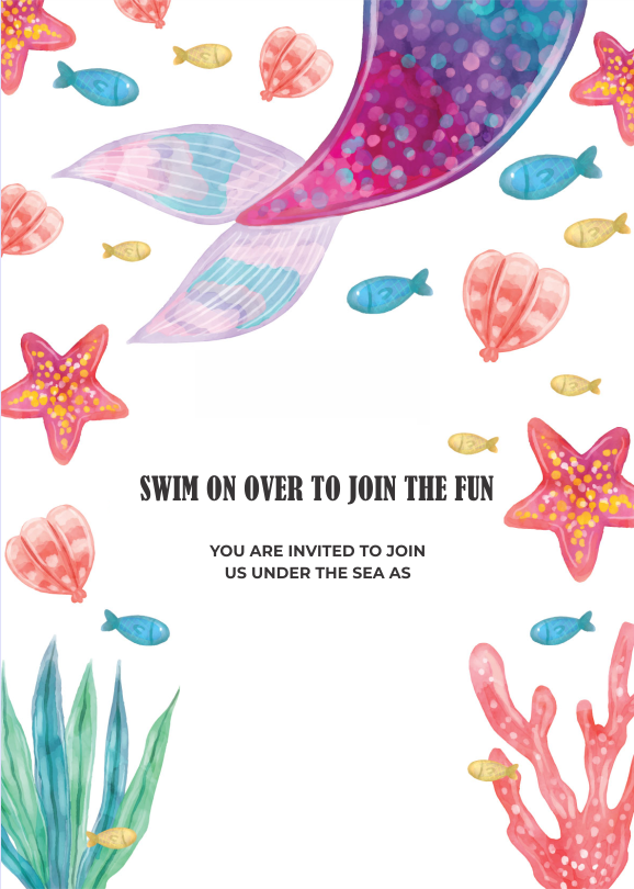 create under water theme templ940 e-invite for free