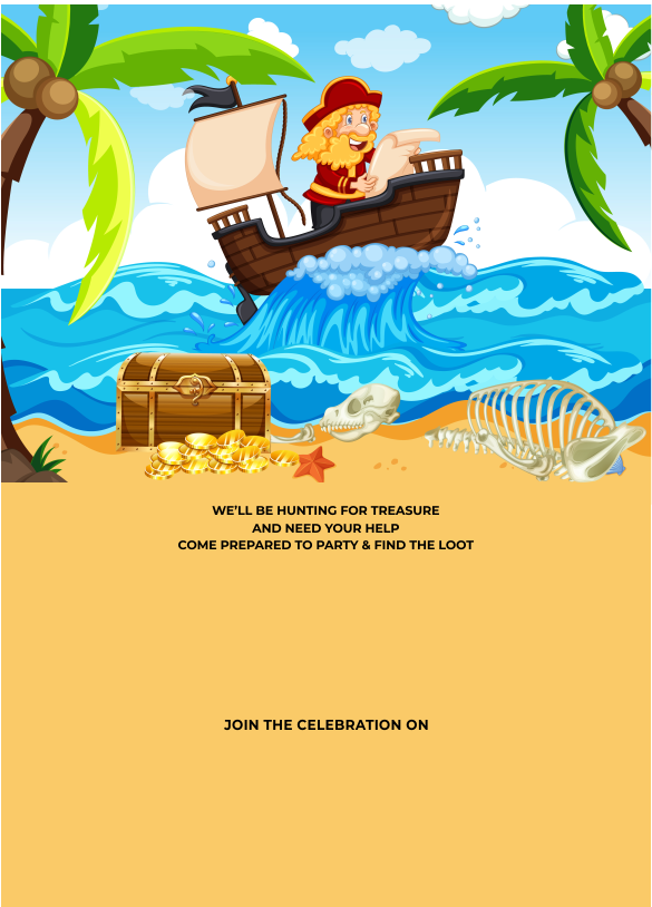 create pirates theme templ951 e-invite for free