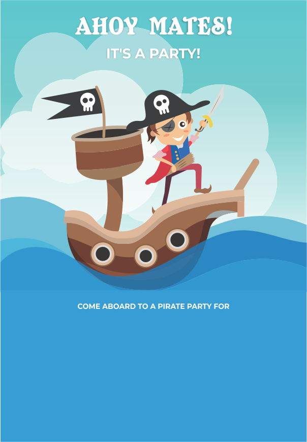 create pirates theme templ952 e-invite for free