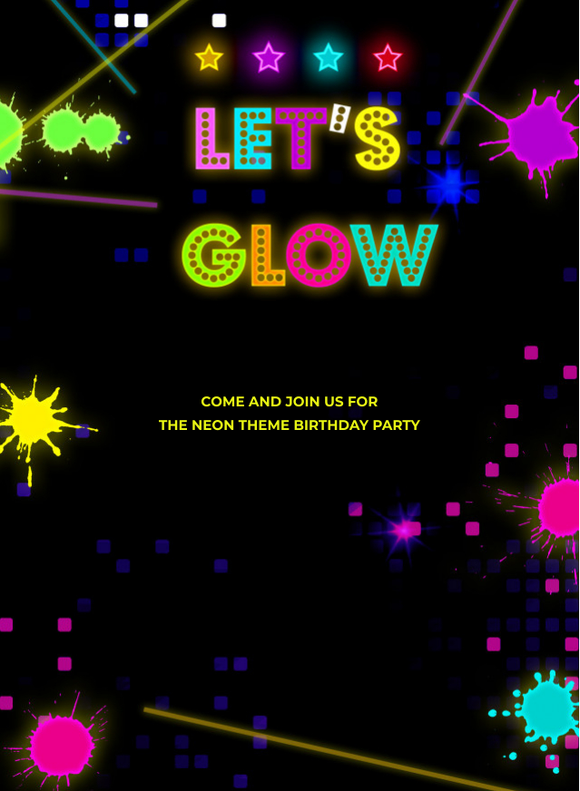 create neon theme templ977 e-invite for free