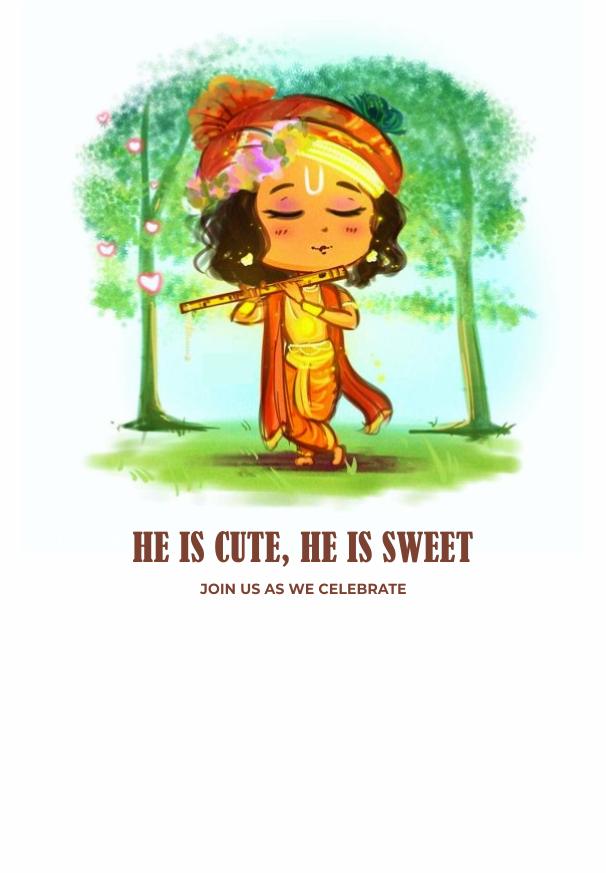 create krishna theme templ988 e-invite for free