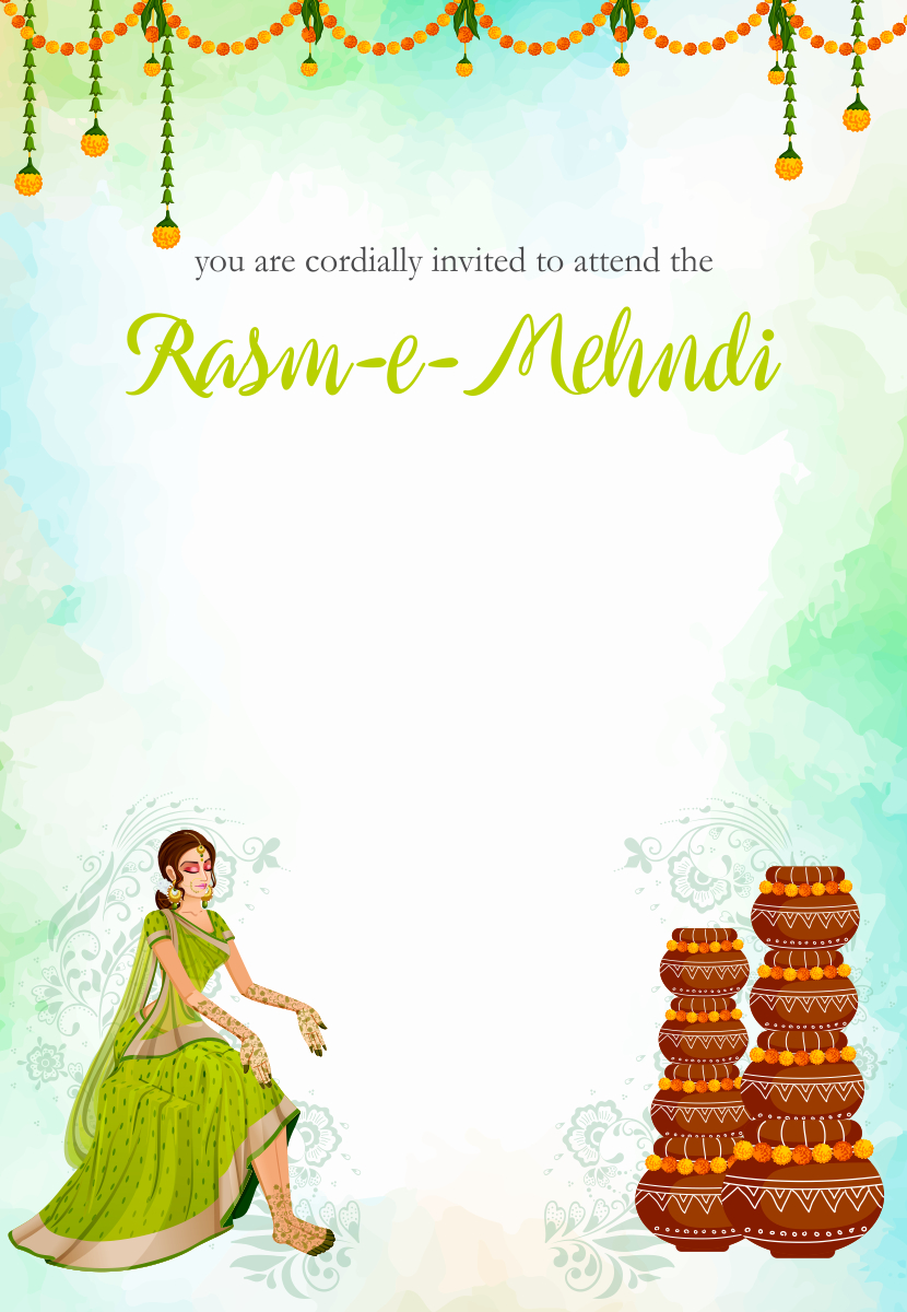 create mehndi ceremony templ652 e-invite for free