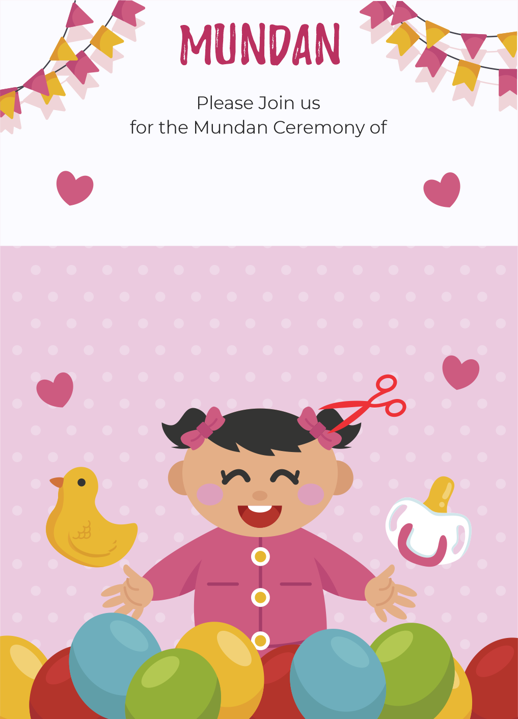 create mundan ceremony templ1028 e-invite for free