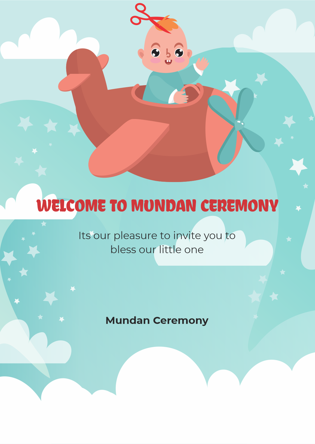 create mundan ceremony templ1030 e-invite for free