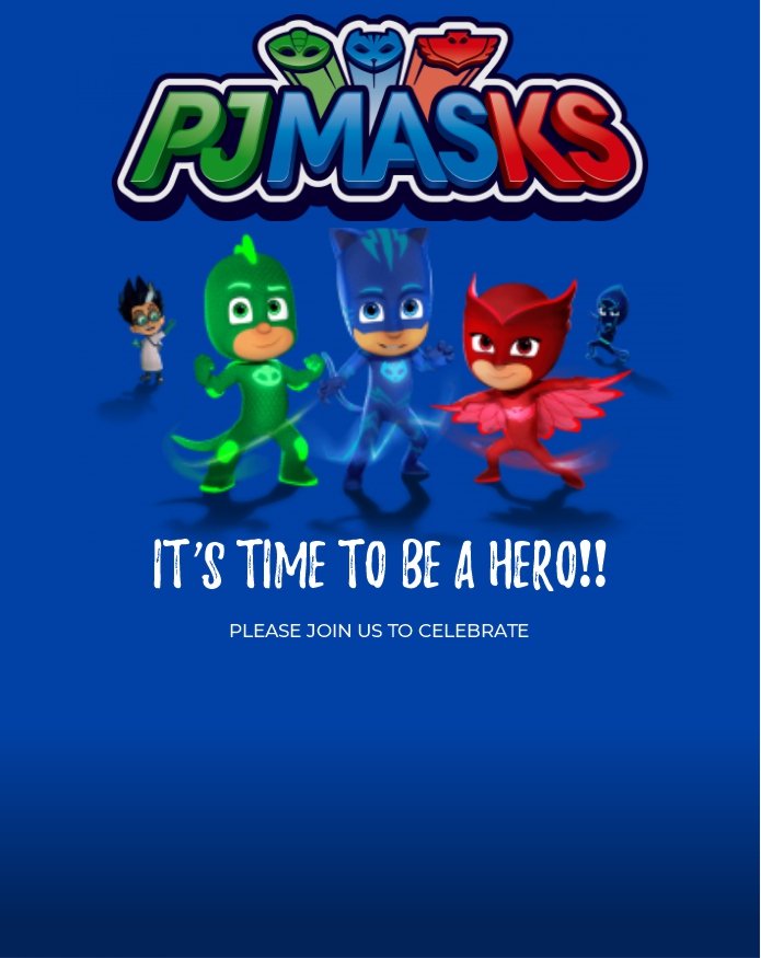 create pj masks templ1091 e-invite for free