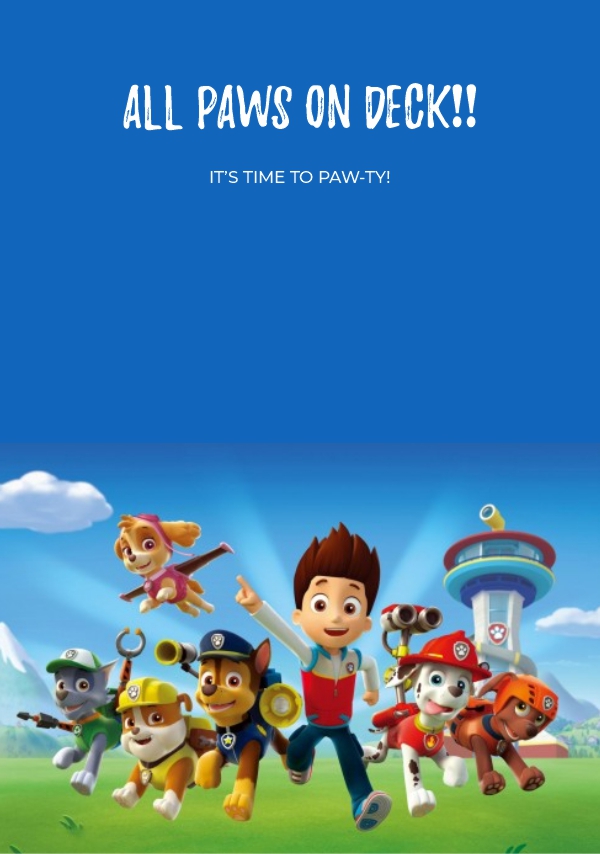 create paw patrol templ1101 e-invite for free