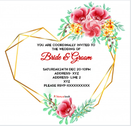 Geometric Heart Floral E-Invite E-Invitation