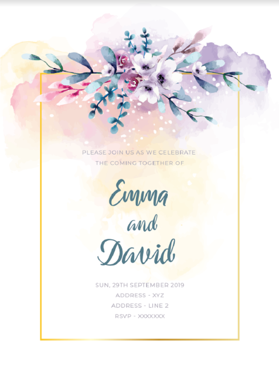 ELEGANT Wedding E-INVITE E-Invitation