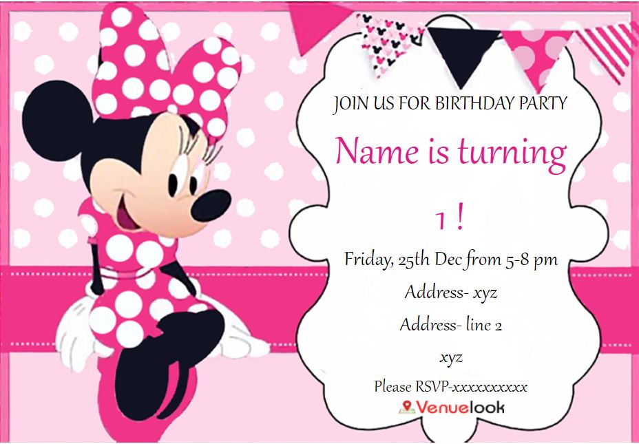 Minnie E-Invite E-Invitation